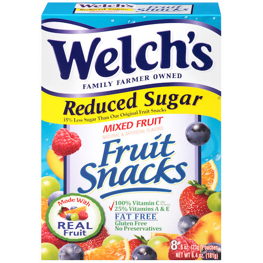 64-PACK OF Mixed Fruit Reduced Sugar Fruit Snack Welch'S, 8 - 8 - 0.8 Oz