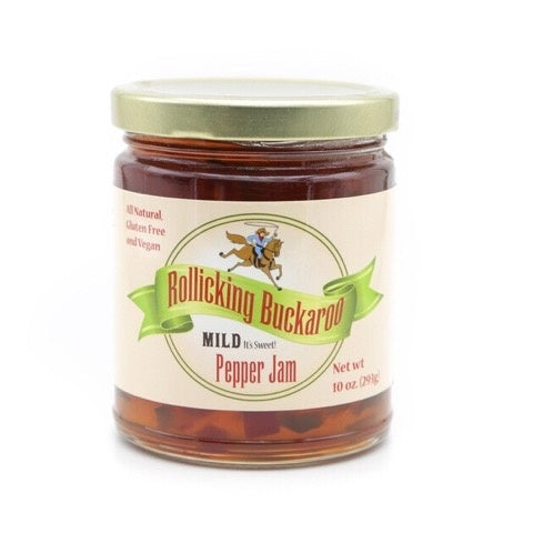 12-PACK OF Rollicking Buckaroo Pepper Jam Mild "It's Sweet" - Case of 12 - 10 oz.