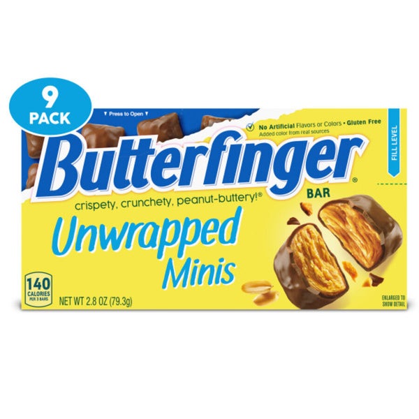 9-PACK OF CANDY BUTTERFINGER MINI UNWRP