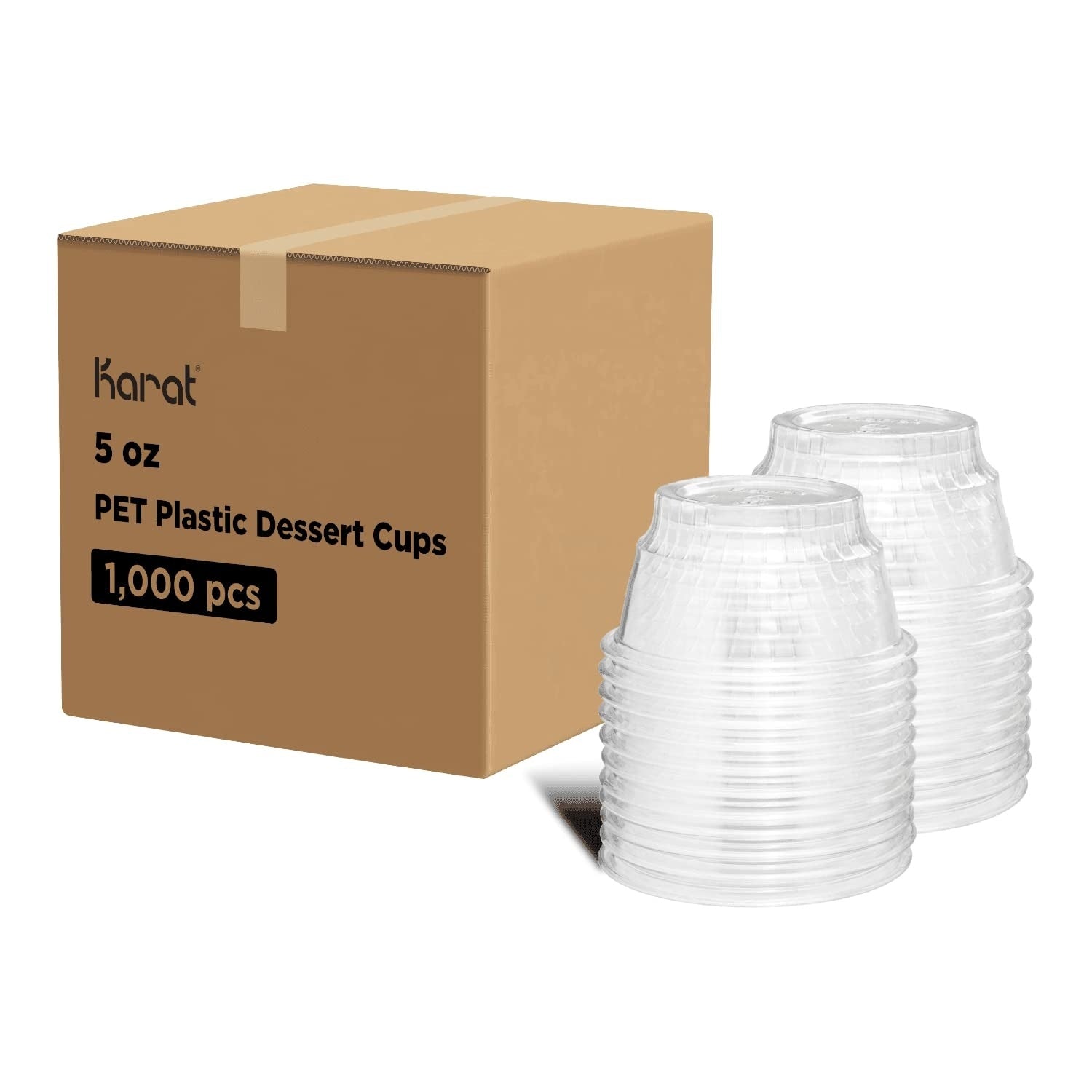 1000-PACK OF Cup Dessert Karat Dessert Cups [5oz - 1000 pcs], Clear Plastic Cups (C-KD5)