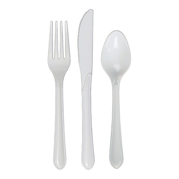 3-PACK OF CUTLERY PLASTIC COMBO KFS WHT