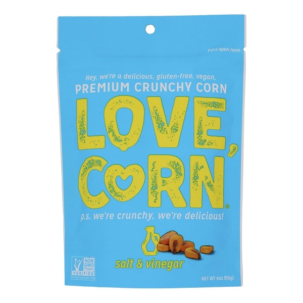 12-PACK OF Snack Corn Crunchy Salt And Vinegar Love Corn Snacks 4 oz