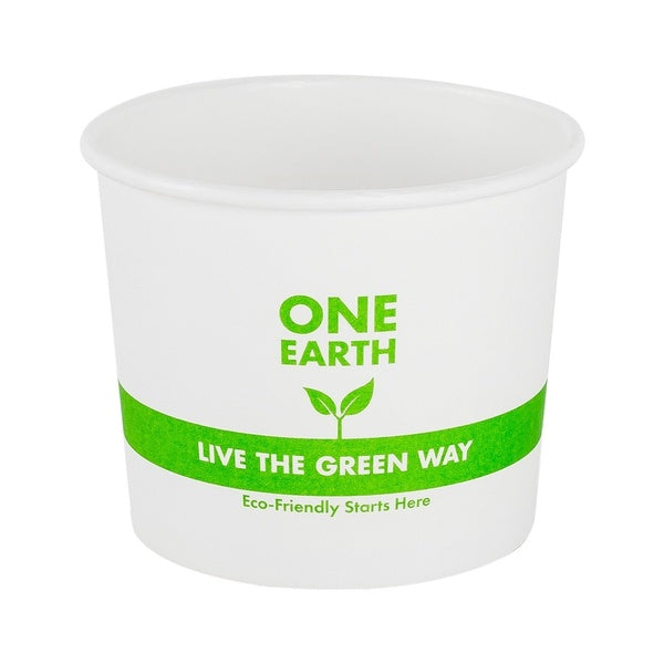 1000-PACK OF Container Paper Karat Earth Eco-Friendly 10oz Paper Cold/ Hot Food Container (90.8mm), Generic Print - 1,000 pcs