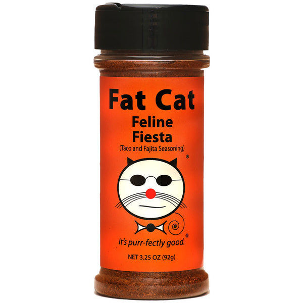 12-PACK OF Seasoning Taco and Fajita Feline Fiesta, Fat Cat Gourmet Foods