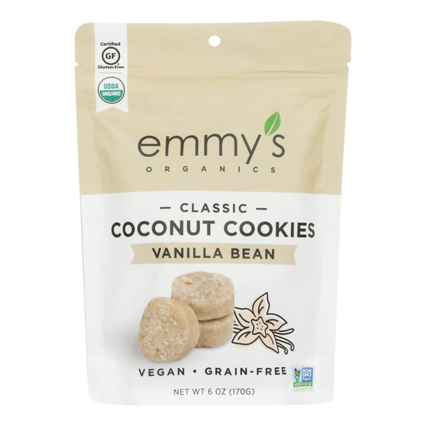 8-PACK OF Cookie Macaroon Coconut Vanilla Emmy's Organics 6 oz