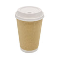 500-PACK OF Cup Paper Karat C-KRC516 16 oz Ripple Hot Cups - Durable Kraft/White Design (500 Count)