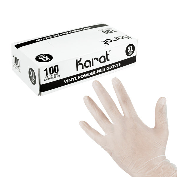 1000-PACK OF Gloves Vinyl Karat [1,000 ct] Vinyl Gloves | Latex-Free | Powder-Free | Clear | Small