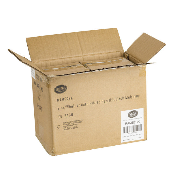 12 CT-PACK OF RAMEKIN MELAMINE RIBSQ BLK 2OZ
