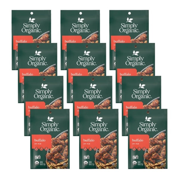 12-PACK OF Seasoning Rub Buffalo Dry Organic Simply Organic 0.95 oz