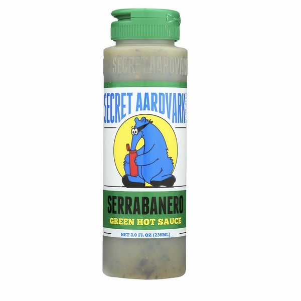 12-PACK OF Sauce Hot Serrabanero Green Sauce Secret Aardvark