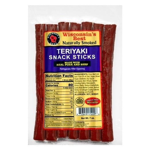 12-PACK OF Pork & Beef Teryaki Snack Sticks Wisconsin'S Best, Llc, 12 - 7 Oz