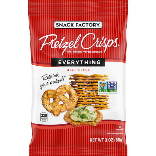 8-PACK OF Pretzel Crisps Everything Snack Factory, 8 - 3 Oz