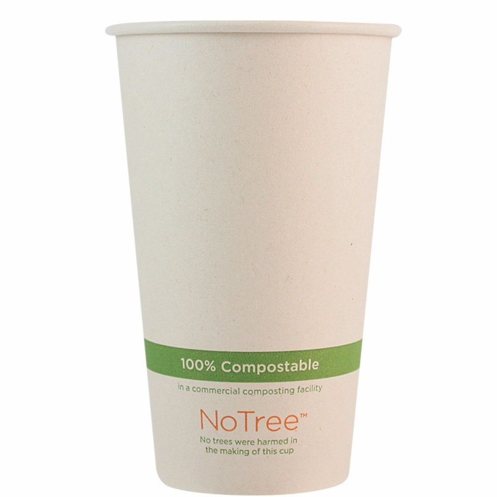 1000-PACK OF CUP HOT 16 oz World Centric Compostable NoTree Bamboo Paper Coffee Cups | 1000 count