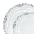 120-PACK OF Plate Set Clear Silver Rim