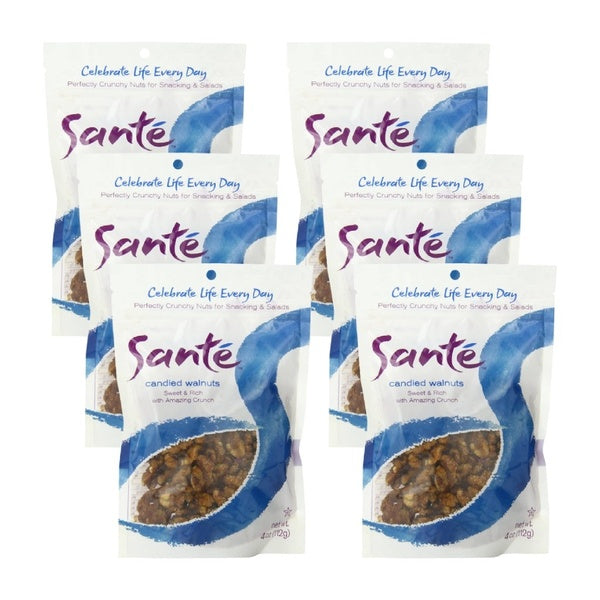 6-PACK OF Walnut Pieces Candied Sante 4 oz