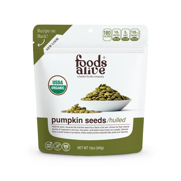 6-PACK OF Pumpkin Seeds Hulled, Foods Alive