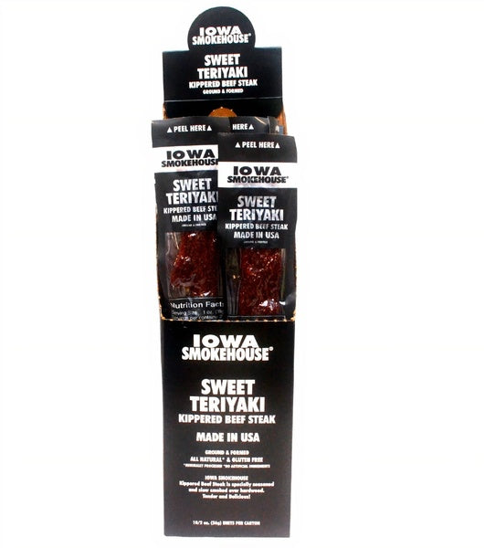 60-PACK OF Beef Steak Kippered Sweet Teriyaki 2 oz, Iowa Smokehouse