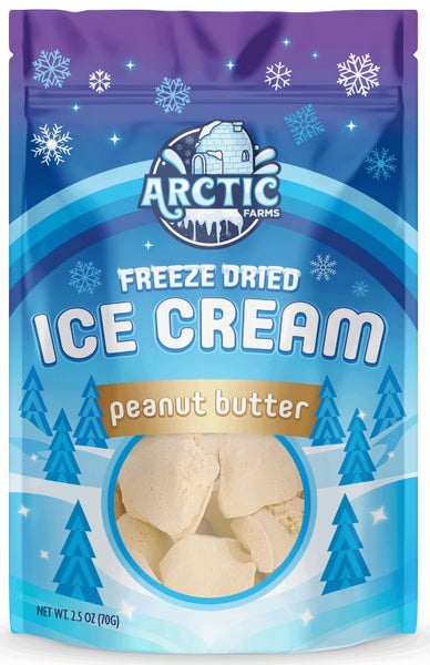 12-PACK OF Candy, Freeze Dried Ice Cream - Peanut Butter, Arctic Farms