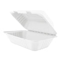 200-PACK OF CONTAINER FOOD COMPOSTABLE MOLDED FIBER HINGED 9 X 6 INCH DISPOSABLE