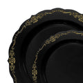 120-PACK OF Plate Set Black Gold Rim