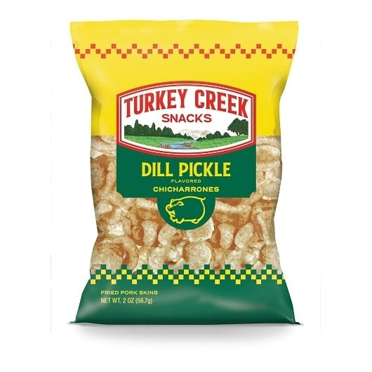 12-PACK OF Box Of Dill Pickle Pork Skins Turkey Creek, 12 - 2 Oz