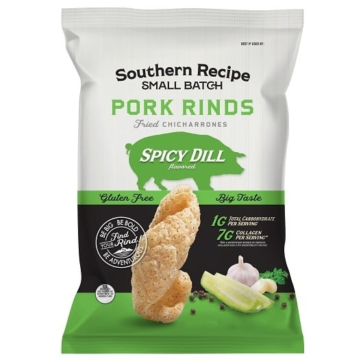 6-PACK OF Spicy Dill Pork Rinds Case Clip Southern Recipe Small Batch, 6 - 2 Oz