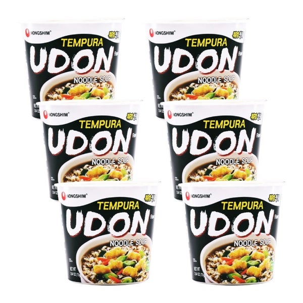 6-PACK OF Noodle Ramen Tempura Udon Soup Cup Nong Shim 2.64 oz