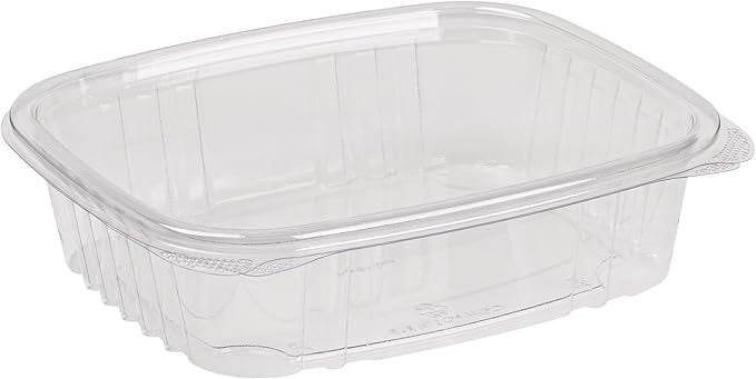200-PACK OF Container Compostable 24oz PLA Hinged Rectangular Deli