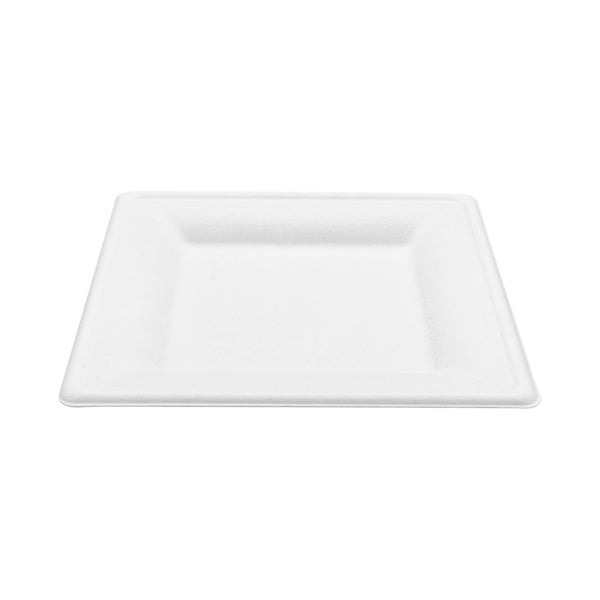 500-PACK OF Plate Square Karat Earth 10”x 10” Molded Fiber Square Plate, PFAS Free, White - 500 pcs