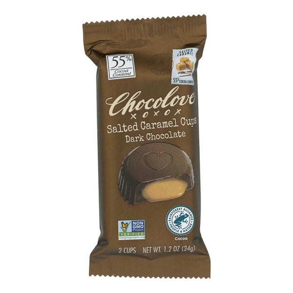 10-PACK OF CHOCOLATE CUP DARK CHOCOLATE SALTED CARAMEL CUP