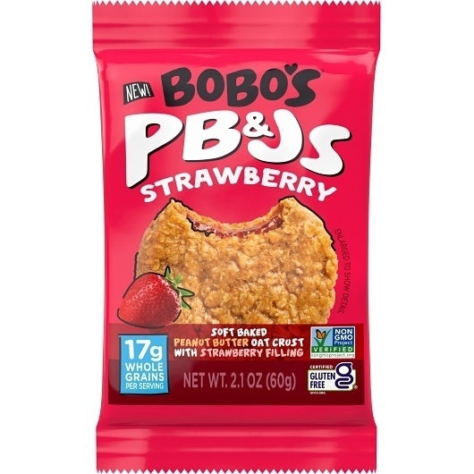 48-PACK OF Strawberry Peanut Butter & Jelly Case Bobo'S Oat Bars, 4 - 12 - 2.1 Oz