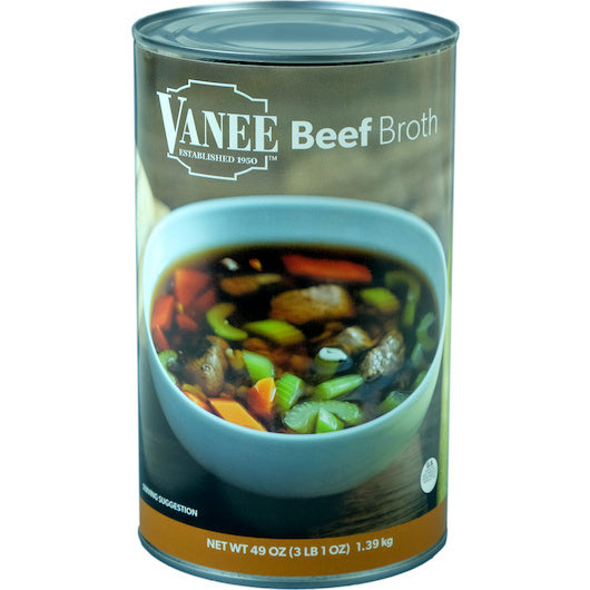 12-PACK OF Beef Broth Vanee, 12 - 49 Oz