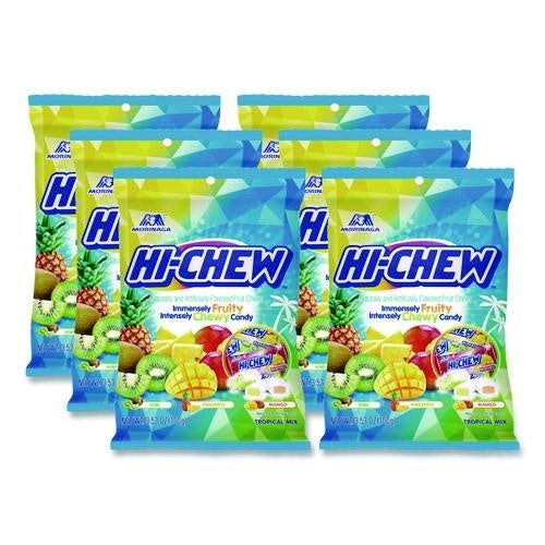 6-PACK OF CANDY FRUIT FRUIT CHEWS, TROPICAL