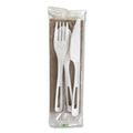 250-PACK OF Cutlery Set Eco-Friendly World Centric Compostable Cutlery Set - Fork, Knife, Spoon, and Napkin - 250 Count - Non-Toxic and Biodegradable