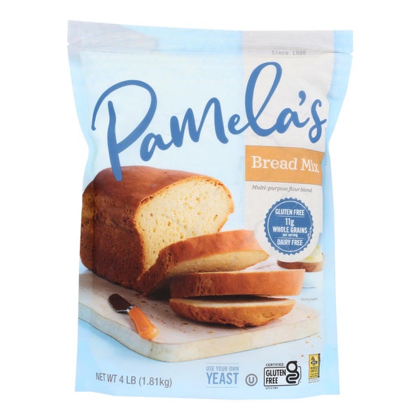 3-PACK OF Bread Mix Flour Blend Gluten Free Pamela's Products 4 lb