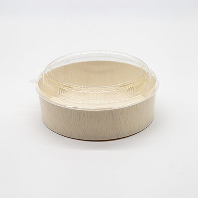 200-PACK OF Container Disp Wooden Round Base w/ Lid 6.5"x1.6"