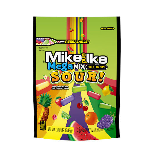 8-PACK OF Mega Mix Sour Gummy Candy Stand Up Bag Other, 8 - 10 Oz