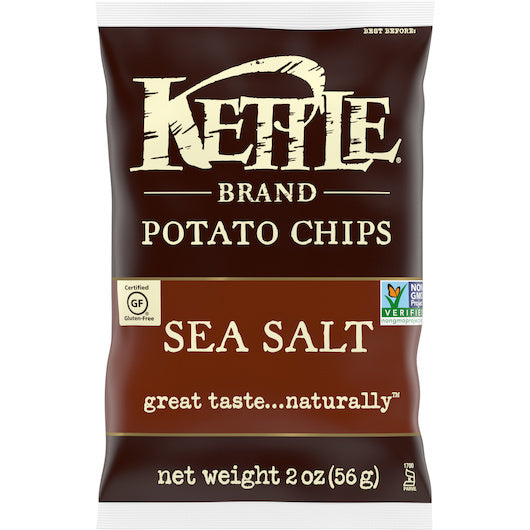 6-PACK OF Sea Salt Potato Chips Kettle Foods Chips, 6 - 2 Oz
