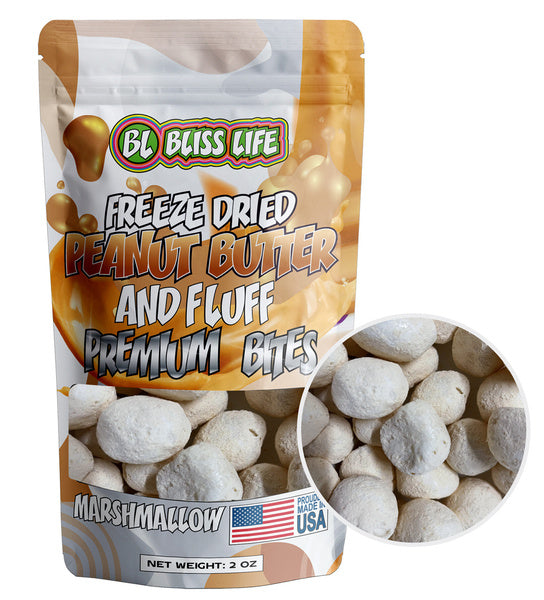 30-PACK OF Candy Freeze Dried PB&J Bites Marshmallow, Bliss Life Products