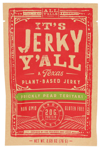 6-PACK OF PLANTBASED JERKY PRICKLY PEAR TERIYAKI 2.69 OUNCE - CASE OF 6