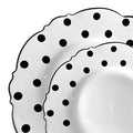 120-PACK OF Plate Set White Black Dots Blossom