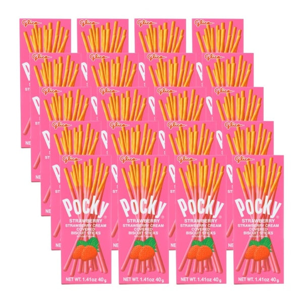 20-PACK OF Candy Pokeys Strawberry Glico 1.41 oz
