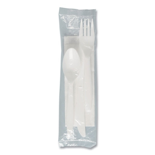 250-PACK OF Cutlery Set SOLO MOW9Y-0007 Premium Medium Weight Plastic Cutlery Set - Fork, Knife, Teaspoon, Napkin, Salt & Pepper Packets - 250 Count - Perfect for Takeout and Casual Dining