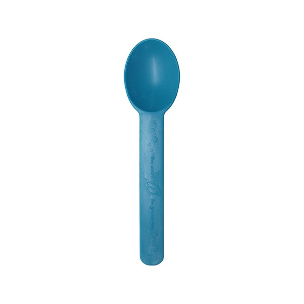 1000-PACK OF Spoon Dessert Karat Earth Heavy Weight Bio-Based Spoons, Teal Blue - 1,000 pcs