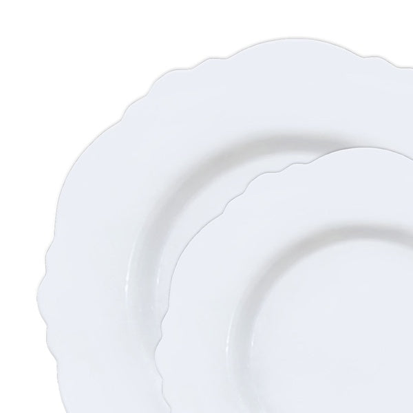 120-PACK OF Plate Set White Round Blossom