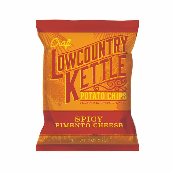 24-PACK OF Potato Chips Kettle Spicy Pimento Cheese, Lowcountry Kettle Potato Chips