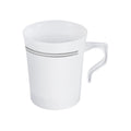 12-PACK OF Mug Plastic 8 oz Silver Edge Rim