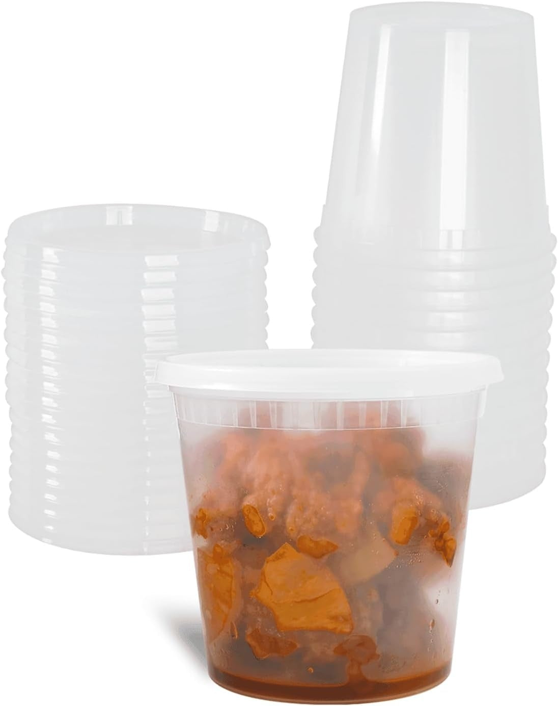 240-PACK OF Container Plastic Karat [240 Pack - 24oz] Deli Containers with Lids, Injection Molded Recyclable PP Food Containers, Plastic Deli Cups