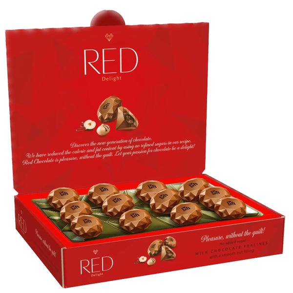 8-PACK OF Chocolate Truffle, RED Milk Diamond with Smooth Nut Filling, Chocolette Distribution