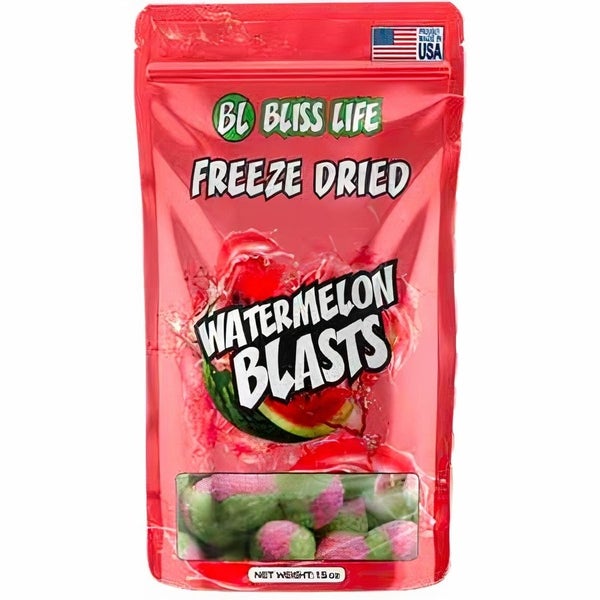 30-PACK OF Candy Freeze Dried Blasts Watermelon, Bliss Life Products